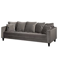 Sie haben sich verpflichtet nur den trick begreifen. Home24 Red Living Sofa Elnora 3 Sitzer Grau Samt 228x85x90 Cm Moebel Suchmaschine Ladendirekt De