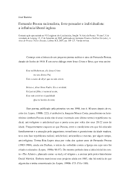 Pdf Fernando Pessoa Racionalista Livre Pensador E Individualista A Influencia Liberal Inglesa Jose Barreto Academia Edu