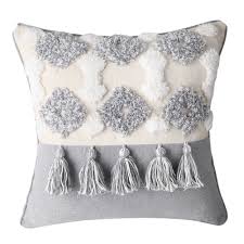 For those of you who wish to the best. Nordic Tassel Sofa Pillow Cover Plush Bedside Cushion Cover Fringe Pillowcase Vintage Knot Color Beige Grey Size 45 45cm Walmart Canada