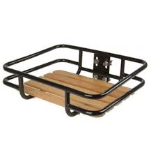 Porte Bagages Noir Avant Fond En Bois 34x41 Tubes En Acier Charge 18kg Montage Sur Le Tube De Direction Porte Bagage Velo Bois Porte Bagage Velo