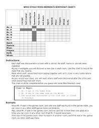 Clue The Case Of The Stolen Birthday Cake Logic Problems Logic Puzzles Practices Worksheets