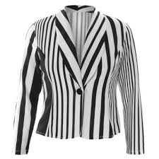 Black And White Striped Blazer Plus Size Black And White Plus Size Blazer For Women Plus Size Fashion Ideas Striped Blazer Clothes Design Plus Size Blazer