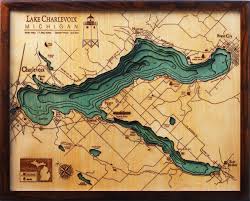 Bathymetric Map Lake Charlevoix Michigan In 2019 Map