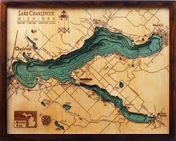 bathymetric map lake charlevoix michigan in 2019 map