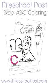Free Abc Bible Coloring Handwriting On Preschoolpost With Images Bible Curriculum Preschool Bible Activities Childrens Bible Study
