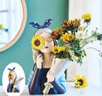 Amazon.com: Florero con forma de niña de resina para niñas ...