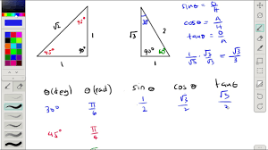 Right triangle trigonometry special right triangles examples find x and y by using the theorem above. Trig 1 11 Trigonometric Ratios Of Special Right Triangles Part 1 Youtube