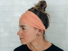 Soft Comfortable Coral Pink Wide Twistable Headband