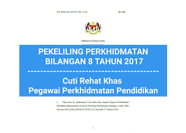 <b>cuti rehat / cuti sakit. Pekeliling Cuti Rehat Khas Pegawai Perkhidmatan Pendidikan 10 Hari