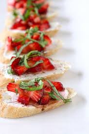 Strawberry Bruschetta Goat Cheese Strawberries And A Drizzle Of Balsamic Food Recipes Appetizer Recipes