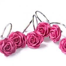 Pink Rose Hook Pink Shower Curtains Shower Curtain Hooks Pink Showers