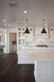 White Kitchen With Green Pendant Lights Green Pendant Light White Kitchen All White Kitchen