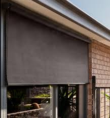 Make your outdoor space more livable by blocking up to 90% of harsh uv rays with lifestyle outdoor solar roller shades from selectblinds.com. Charcoal Outdoor Roll Up Blind Smart Home Products