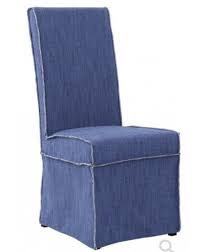 Soft Denim Slipcover Side Chair With Raw Stitiching Fabric Dining Chairs Leather Side Chair Country Style Dining Room