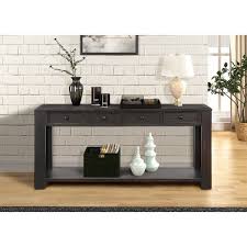 Sandersville 64 Solid Wood Console Table In 2020 Sofa Table With Storage Black Furniture Living Room Living Room Office