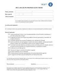 Modelul declaraţiei pe proprie răspundere a fost actualizat, a anunţat, joi, grupul de comunicare strategică. DeclaraÈ›ia Pe Propria RÄƒspundere Are Un Model Nou Virgin Radio Romania