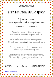 5 Jaar Getrouwd Is Een Houten Bruiloft Huwelijksfeest Maak Een Gratis Oorkonde