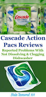 The outer membrane simply dissolves in water and releases the detergent. Problems With Cascade Action Pacs Dishwasher Detergent