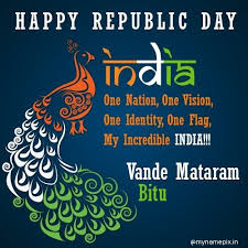 Write Name On Republic Day Card With Beautiful Peacock Republic Day Republic Day India Writing