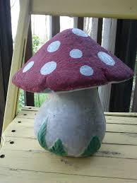 Hand Painted Concrete Mushroom Stuffed Mushrooms Painting Concrete Mushroom Paint