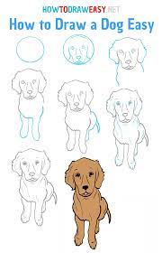 Only include the major parts such as the head (ears included), body. How To Draw A Dog Easy How To Draw Easy