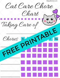 free printable kids cat chore chart printable if you have a