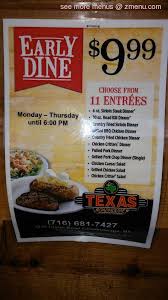 He also says that you'll get a special free treat for your birthday! Online Menu Of Texas Roadhouse Restaurant Cheektowaga New York 14225 Zmenu