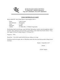 Contoh surat izin sakit yang resmi. Contoh Surat Keterangan Sakit