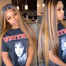 Ombre hair is a coloring effect in which the bottom portion of your hair looks lighter than the top portion. Highlight Wigs Real Human Hair Wigs Straight Ombre Lace Front Wigs Alipearl Hair