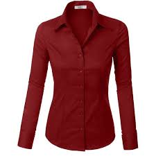 Le3no Womens Tailored Long Sleeve Button Down Shirt With Stretch 12 Liked On Polyvo Women S Button Down Shirt Casual Shirt Women Womens Long Sleeve Shirts