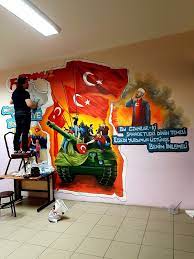 One stroke ile duvarı baştan yarattım (wall decorating). 15 Temmuz Duvar Calismasi Duvar 15 Temmuz Tasarim