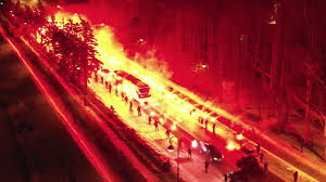 Fenerbahce players warm up in front of. Watch Fans Charge Up The Zenit Squad With Stunning Fire Show For Europa League Clash With Fenerbahce Rt Sport News