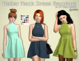 Tukete Halter Neck Dress Sims 4 Downloads Sims 4 Dresses Sims Halterneck Dress