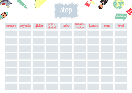 Juego Del Stop Ideal Para Los Ultimos Minutos De Clase O Para Practicar Vocabulario Actividades Para Clase De Espanol Actividades De Espanol Idiomas Aprender
