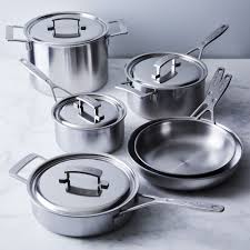 Demeyere Industry 5 Ply Stainless 10 Piece Cookware Set Demeyere Cookware Set Induction Cookware