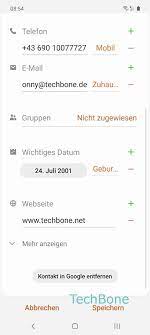 Bei dieser anleitung gehen wir davon aus, dass auf dem gerät schon ein google konto eingerichtet wurde. In Kontakten Adressen Hinzufugen Samsung Galaxy A51 Techbone