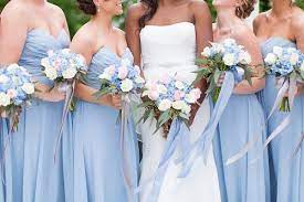 Romantic Periwinkle And Gold Wedding Periwinkle Wedding Periwinkle Blue Wedding White Wedding Bouquets