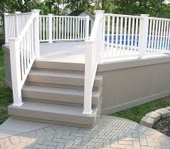 Composite Deck Railing Systems Above Ground Pool Decks Pool Deck Plans Pool Deck