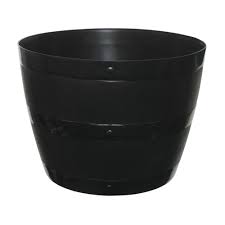Get contact details & address of companies manufacturing and supplying plastic pot, plastic usage/application : Buy 50cm Barrel Planter Black At Home Bargains
