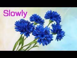Abc Tv How To Make Cornflower Paper Flower Slowly Craft Tutorial Youtube In 2020 Paper Flowers Paper Flower Crafts Craft Tutorial