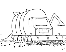 Retro street cleaner machine in a blue and orange. Street Sweeper Coloring Pages Online