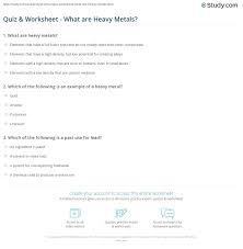 Heavy metal music quiz questions and answers. Quiz Worksheet What Are Heavy Metals Study Com