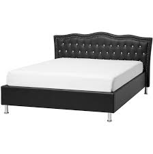 Bett Kunstleder Schwarz Mit Bettkasten Hochklappbar 140 X 200 Cm Metz 123236