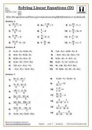 Free math worksheets for grade 7. Solving Equations Maths Worksheet Mathhacks Algebra Worksheets Solving Linear Equations Pre Algebra Worksheets