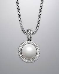 David Yurman Cerise Pendant With Pearl And Diamonds Pearls Pandora Jewelry Pendant