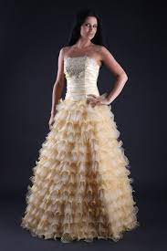 Neuheiten, bestellen sie maßgeschneiderte brautkleider zu günstigen preisen. Western Ballkleid Brautkleid Mit Ruschen Korsage Opulent Creme Gold Kleiderfreuden
