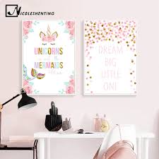 And another one from mama miss: Unicorn Wall Art Canvas Poster Nursery Quote Prints Baby Kids Living Room Decor