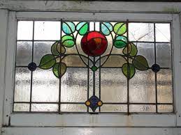 This Reclaimed Rosebud Stained Glass Window Whimsical Reference To Old Girl Guide Days Where We Stained Glass Rose Stained Glass Flowers Stained Glass Art