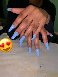 Tadiorx Long Acrylic Nails Blue Nails Blue Acrylic Nails