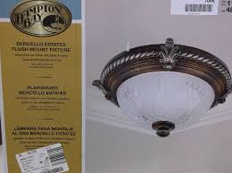 Hampton Bay Flush Mount Fixture Outdoor Led Lighting Security Lighting And Indoor Ceiling Fans Equip Bid